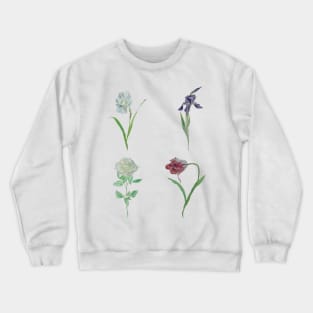 Flowers: narcissus, iris, rose, tulip Crewneck Sweatshirt